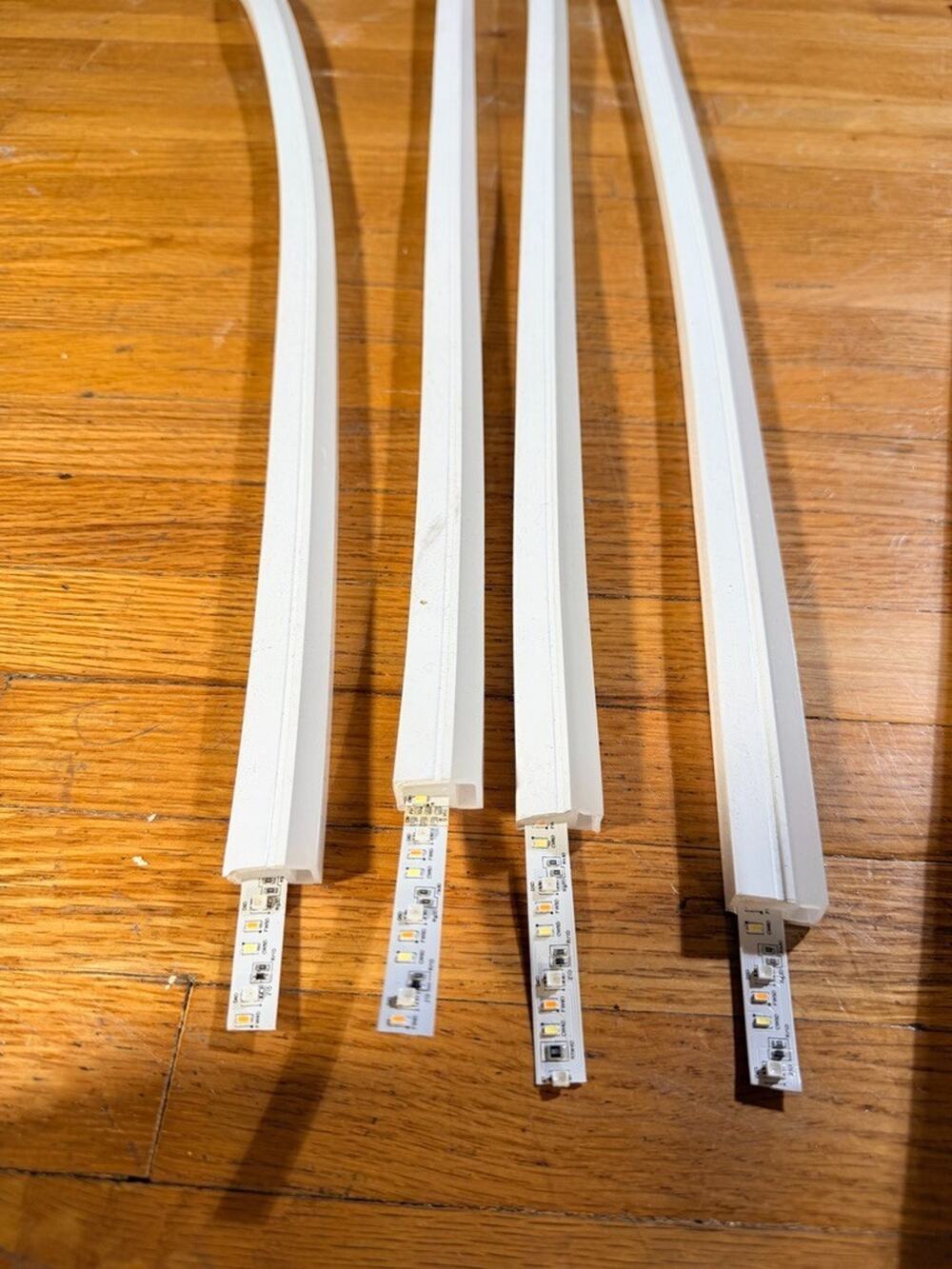 4 LED Light Strip Sections with White Flexible Diffusers – DIY Lighting Lot